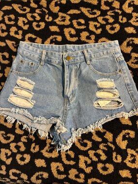 Distressed Jean shorts